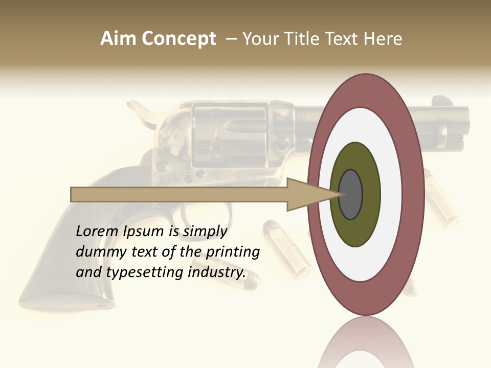 A Gun With Bullet Shells On A White Background PowerPoint Template