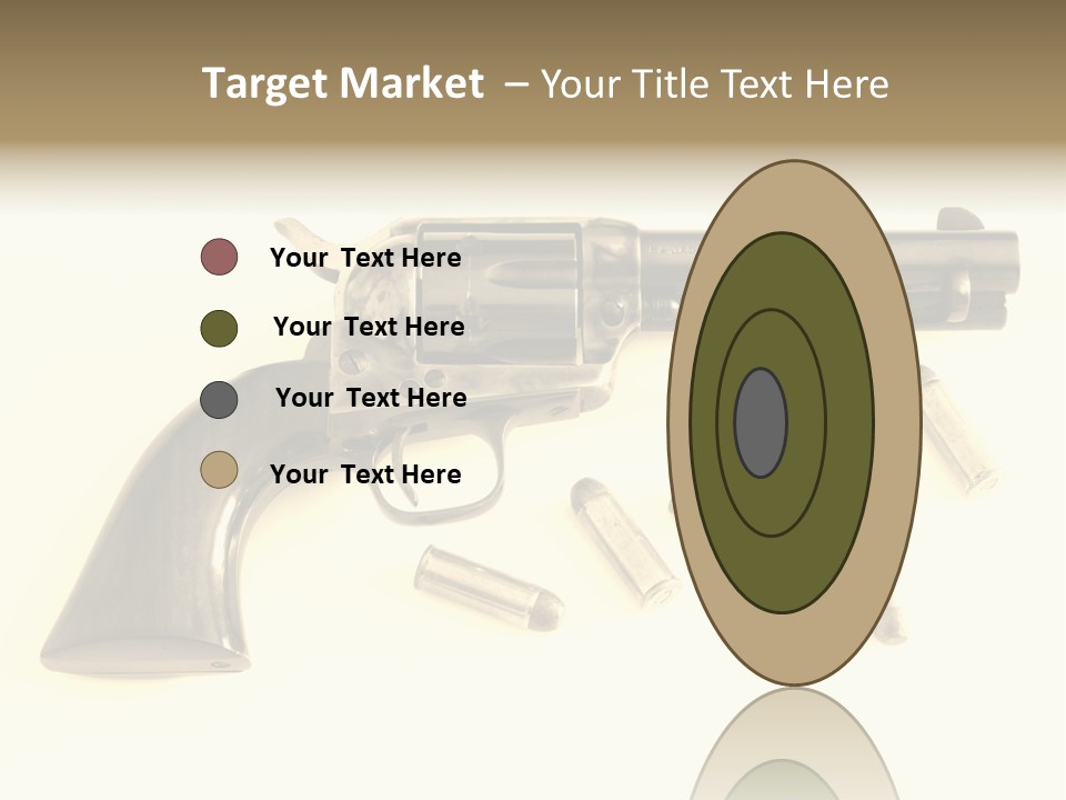 A Gun With Bullet Shells On A White Background PowerPoint Template