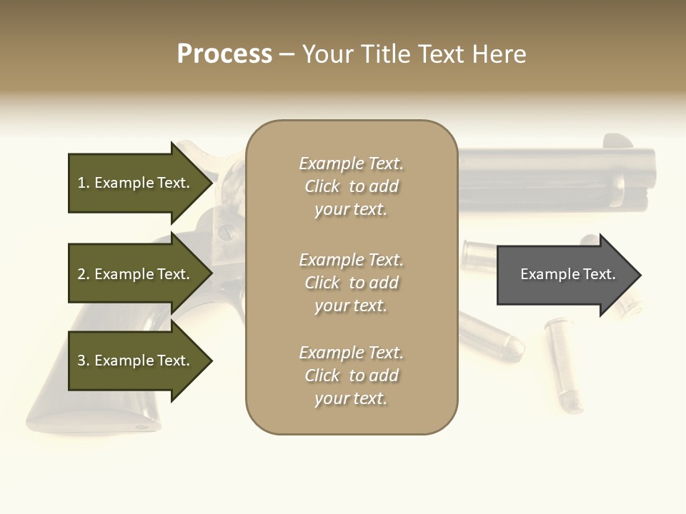 A Gun With Bullet Shells On A White Background PowerPoint Template