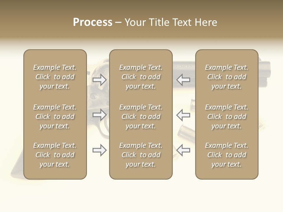 A Gun With Bullet Shells On A White Background PowerPoint Template