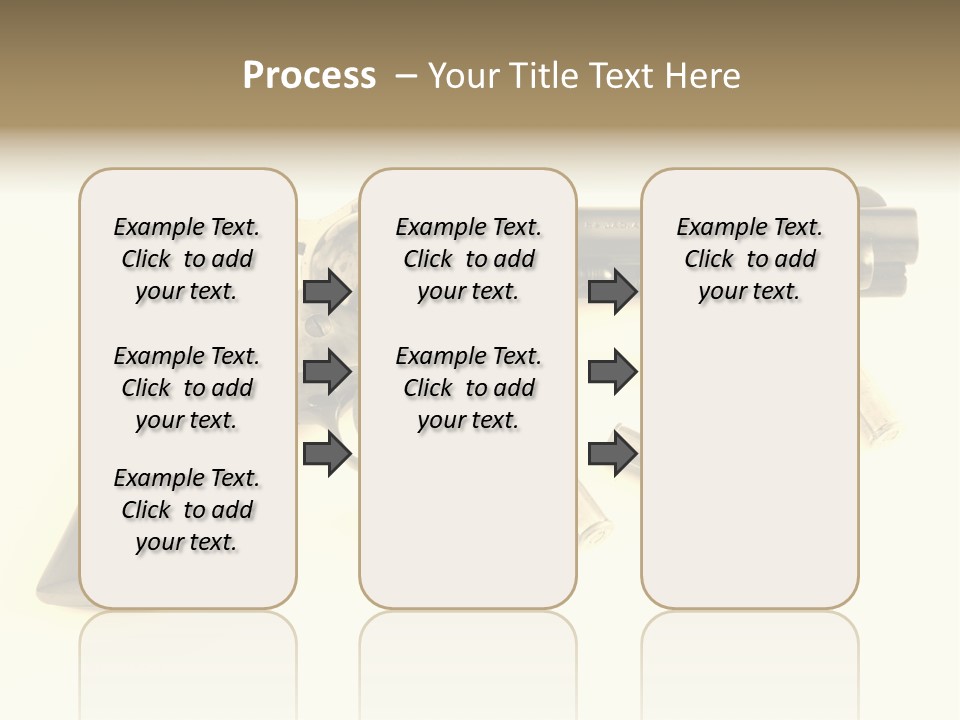 A Gun With Bullet Shells On A White Background PowerPoint Template