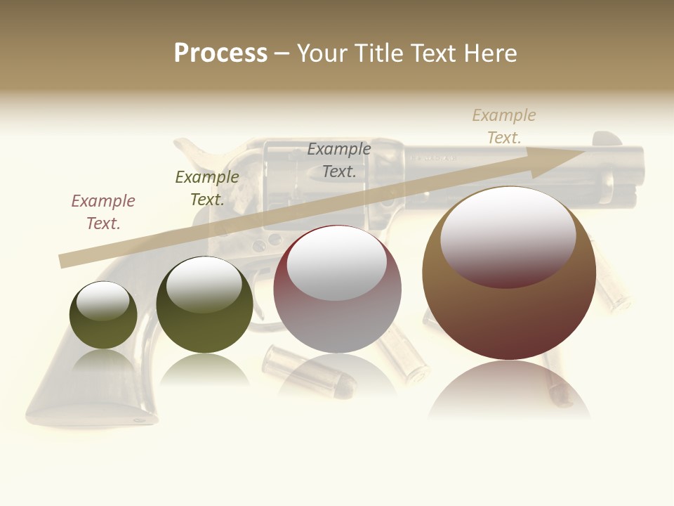 A Gun With Bullet Shells On A White Background PowerPoint Template