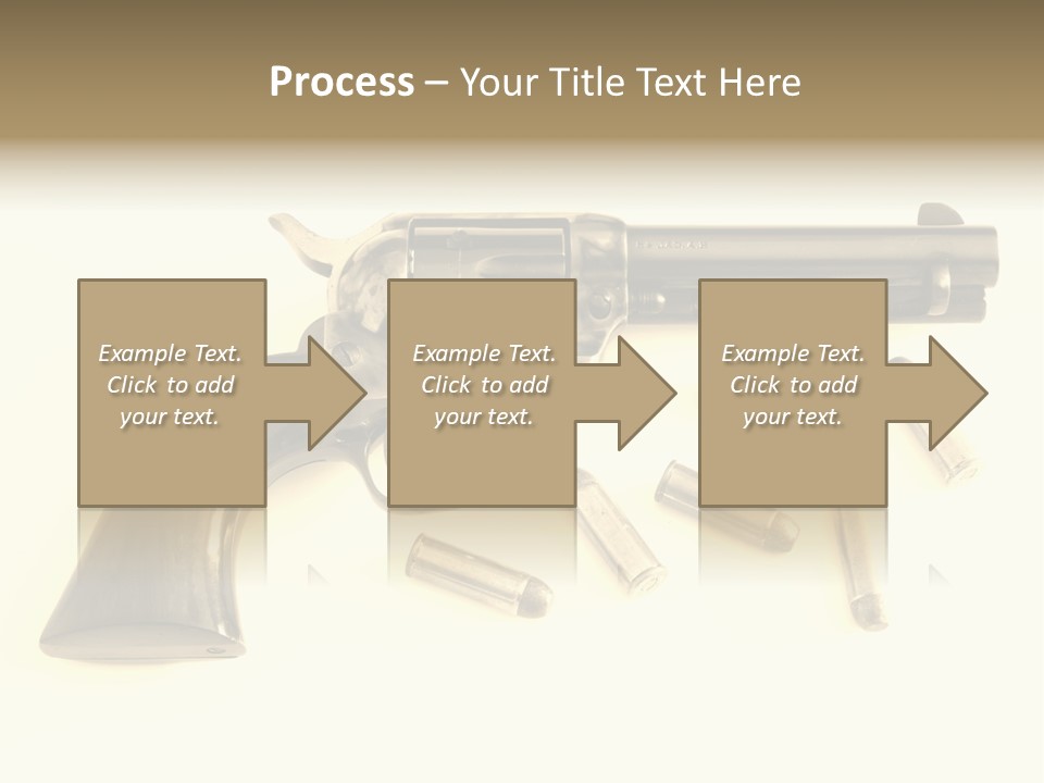 A Gun With Bullet Shells On A White Background PowerPoint Template