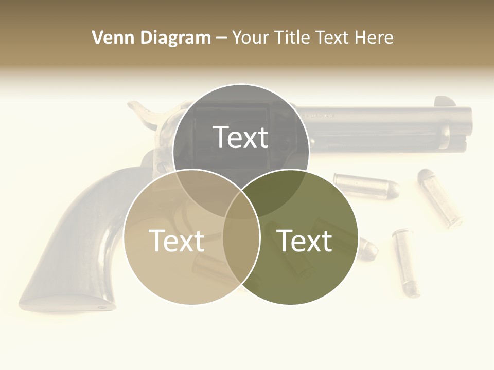 A Gun With Bullet Shells On A White Background PowerPoint Template