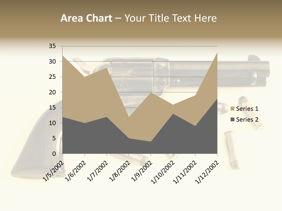 A Gun With Bullet Shells On A White Background PowerPoint Template