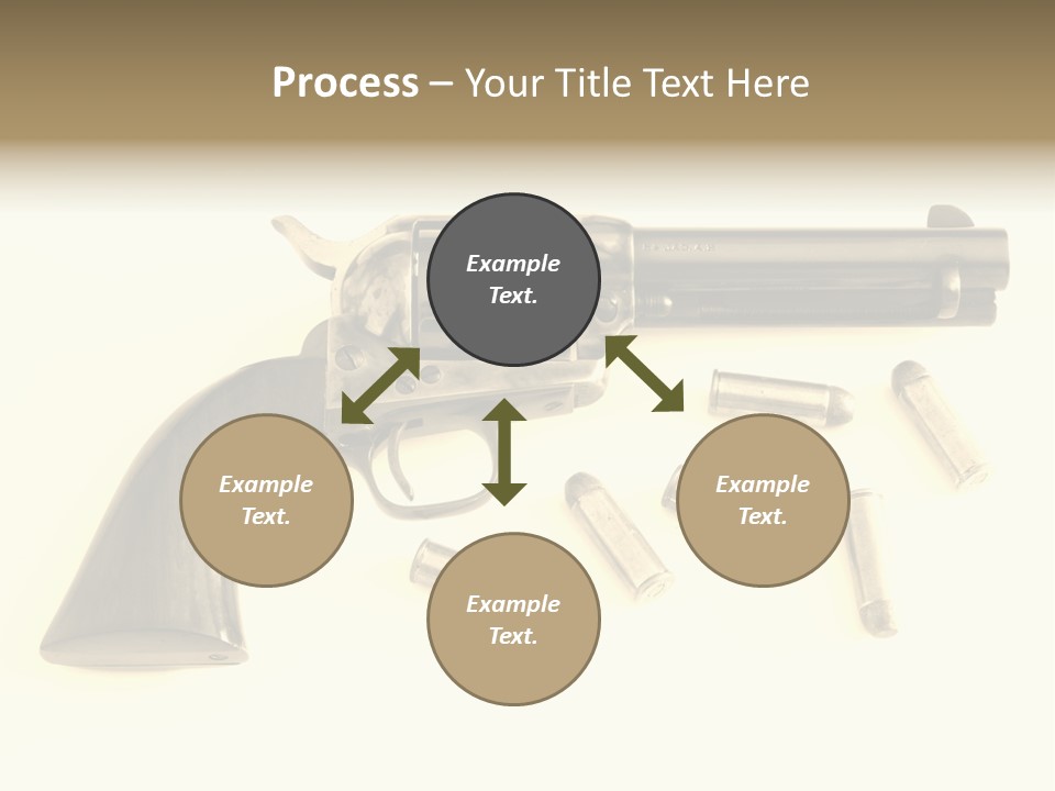 A Gun With Bullet Shells On A White Background PowerPoint Template
