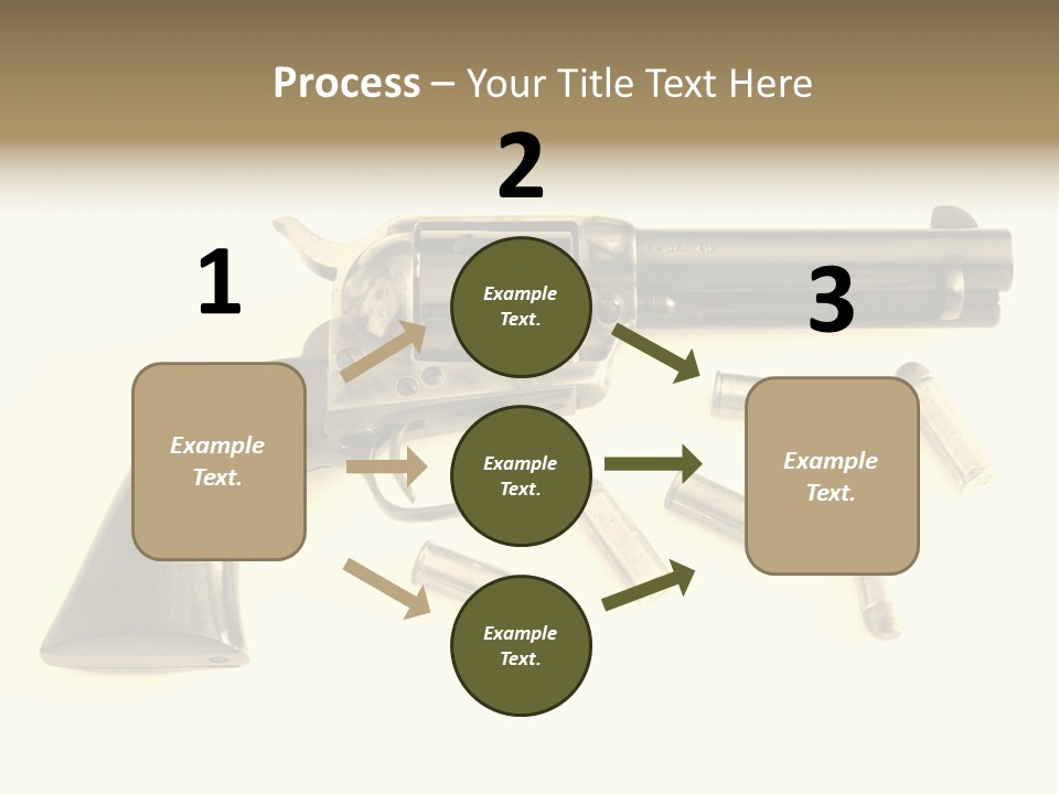 A Gun With Bullet Shells On A White Background PowerPoint Template