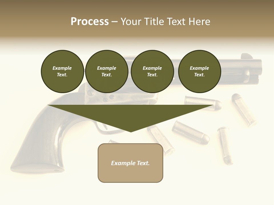 A Gun With Bullet Shells On A White Background PowerPoint Template
