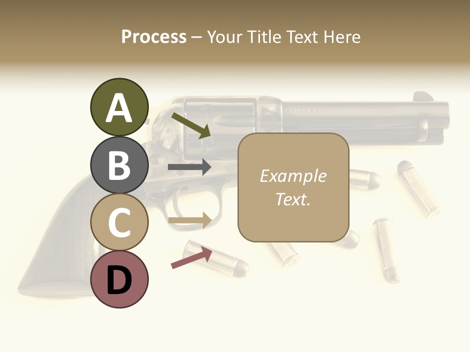 A Gun With Bullet Shells On A White Background PowerPoint Template