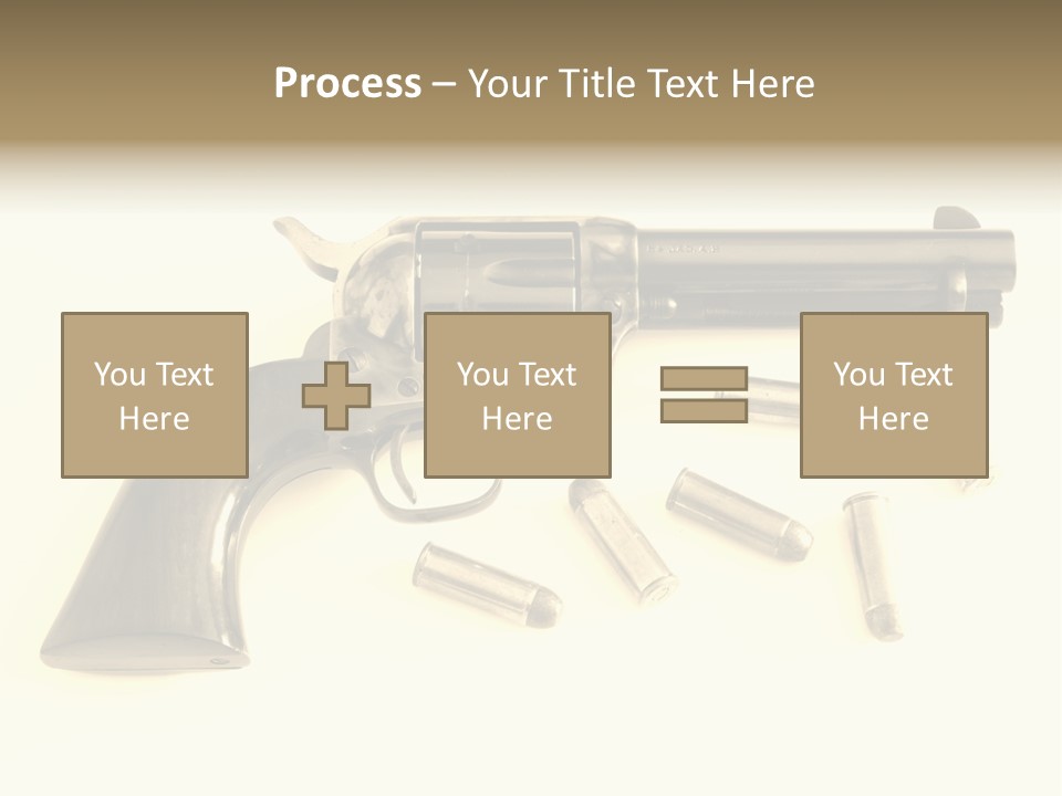 A Gun With Bullet Shells On A White Background PowerPoint Template
