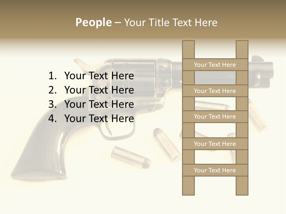 A Gun With Bullet Shells On A White Background PowerPoint Template