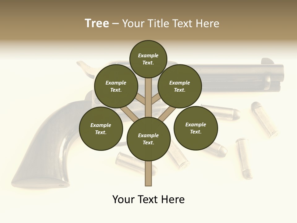 A Gun With Bullet Shells On A White Background PowerPoint Template