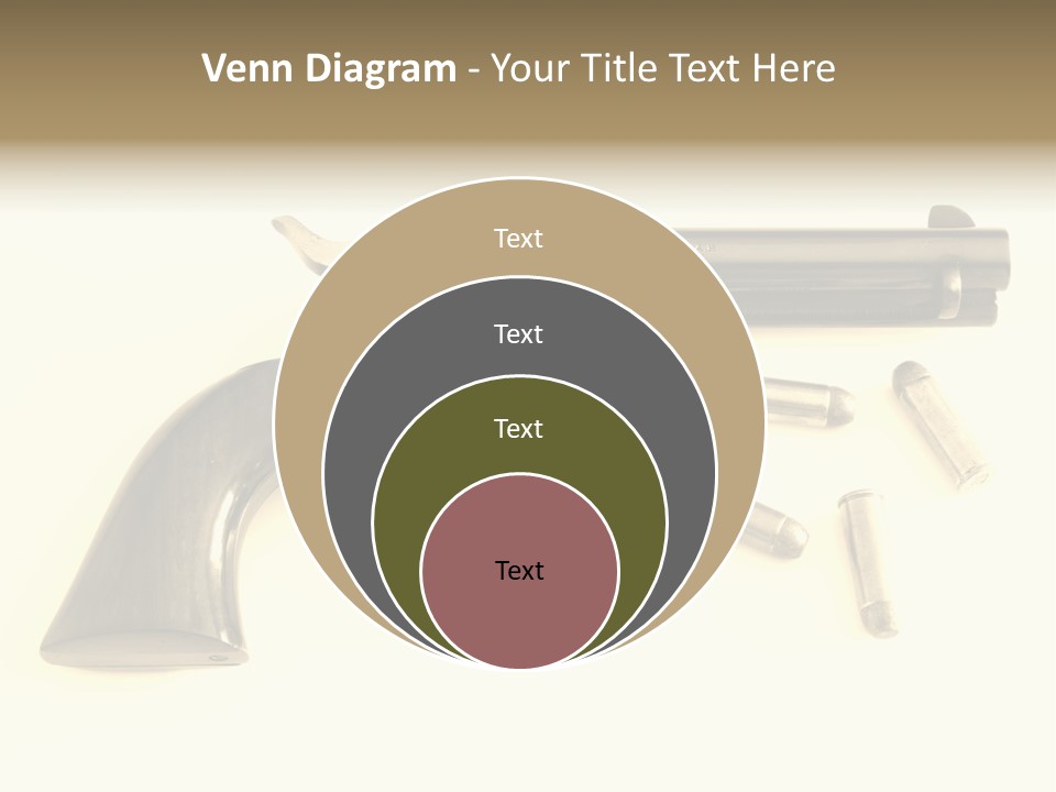 A Gun With Bullet Shells On A White Background PowerPoint Template