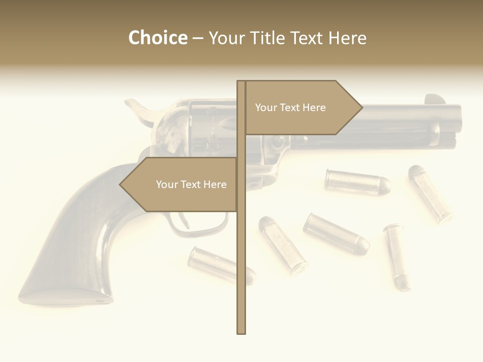 A Gun With Bullet Shells On A White Background PowerPoint Template
