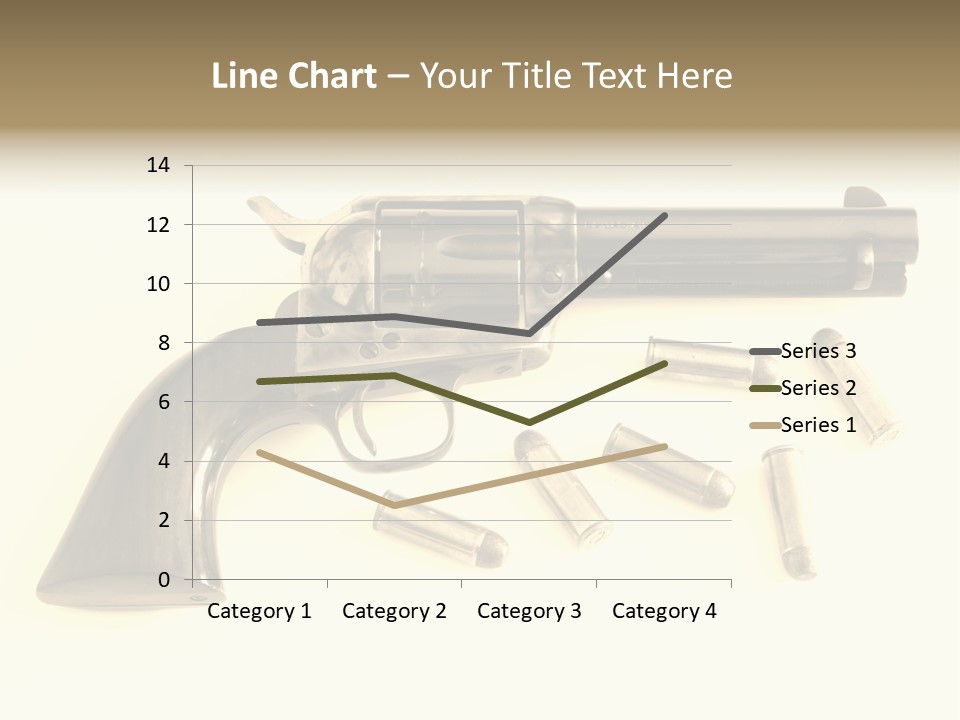 A Gun With Bullet Shells On A White Background PowerPoint Template