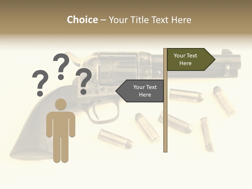A Gun With Bullet Shells On A White Background PowerPoint Template