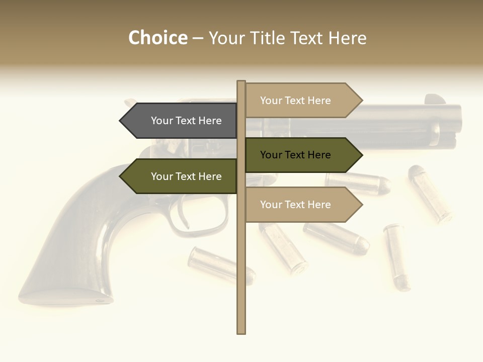 A Gun With Bullet Shells On A White Background PowerPoint Template