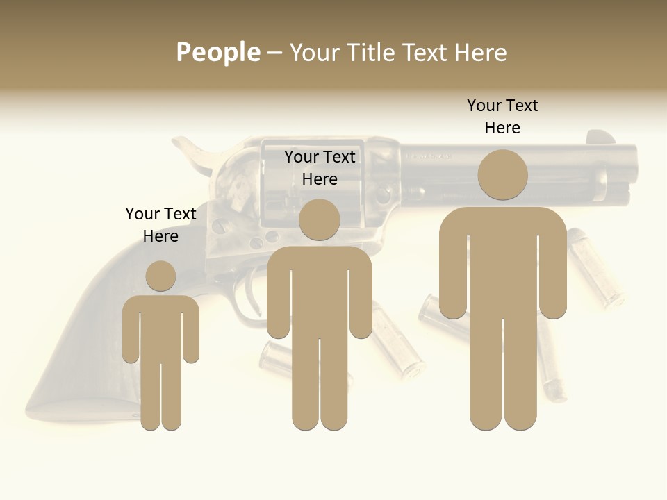 A Gun With Bullet Shells On A White Background PowerPoint Template