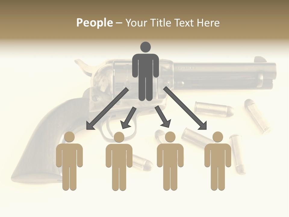 A Gun With Bullet Shells On A White Background PowerPoint Template