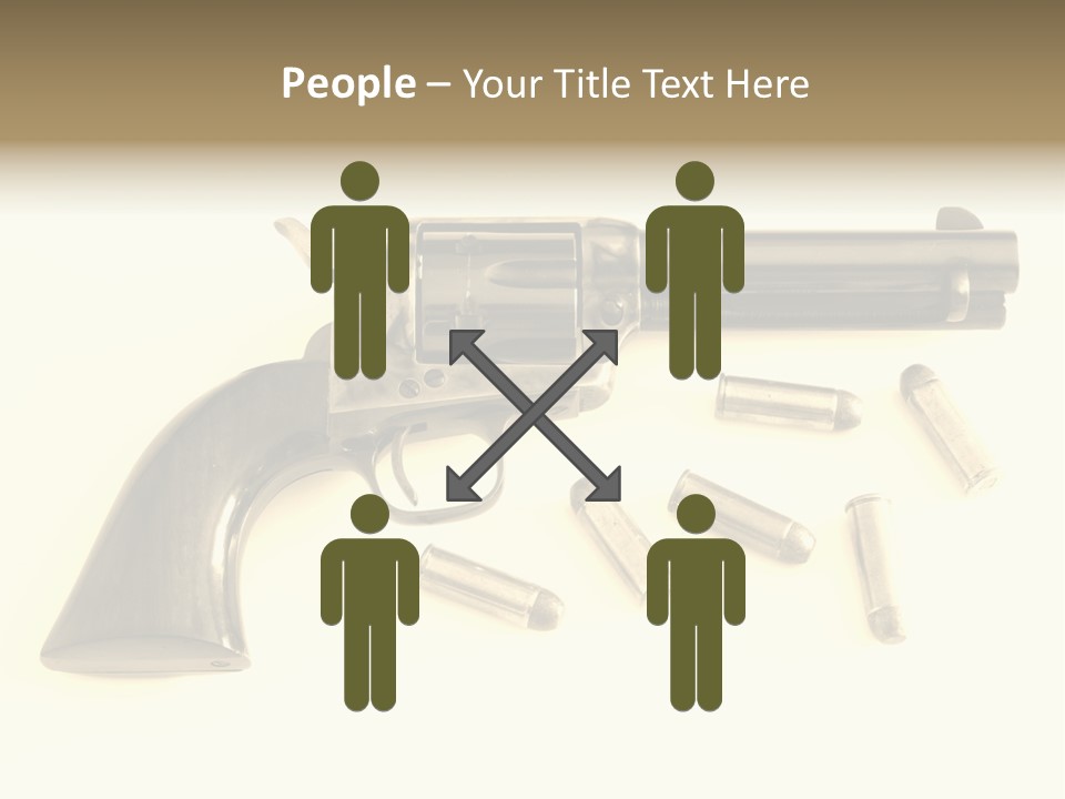 A Gun With Bullet Shells On A White Background PowerPoint Template