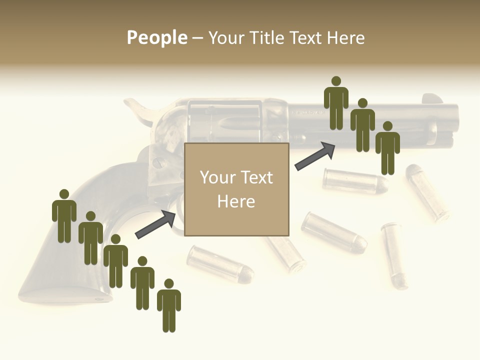 A Gun With Bullet Shells On A White Background PowerPoint Template