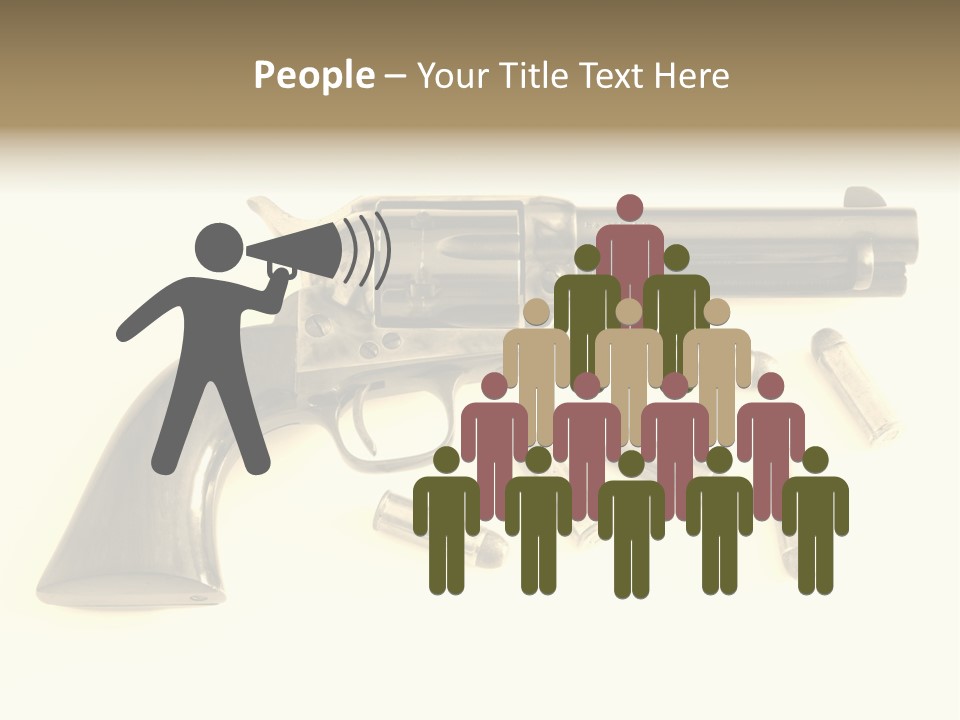 A Gun With Bullet Shells On A White Background PowerPoint Template