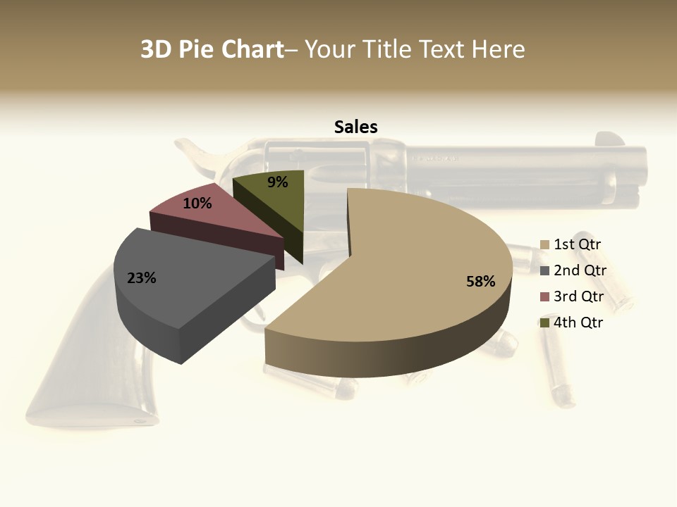 A Gun With Bullet Shells On A White Background PowerPoint Template