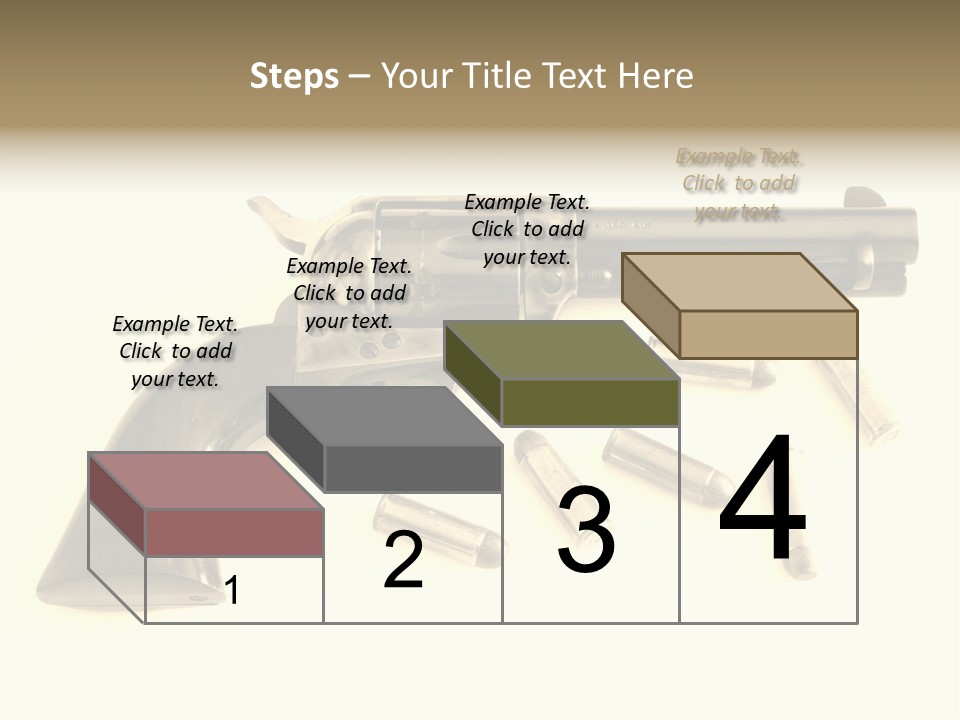 A Gun With Bullet Shells On A White Background PowerPoint Template
