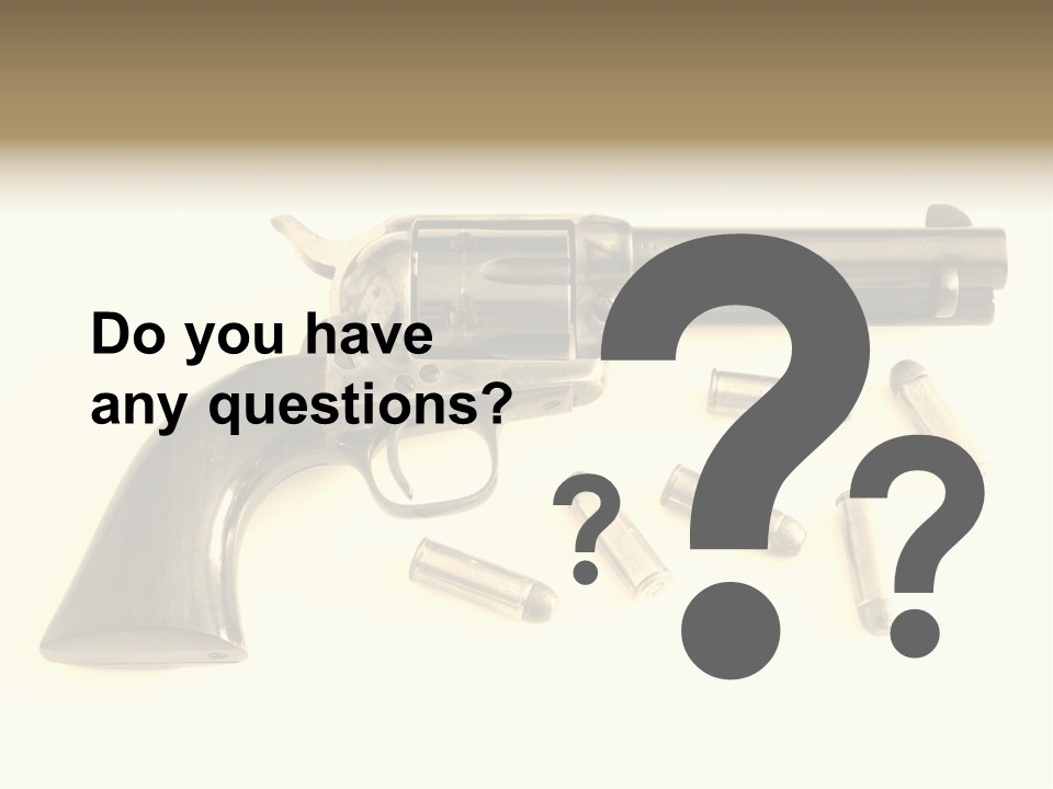 A Gun With Bullet Shells On A White Background PowerPoint Template