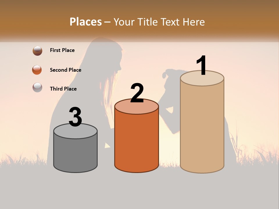 A Woman Sitting Next To A Dog On Top Of A Field PowerPoint Template