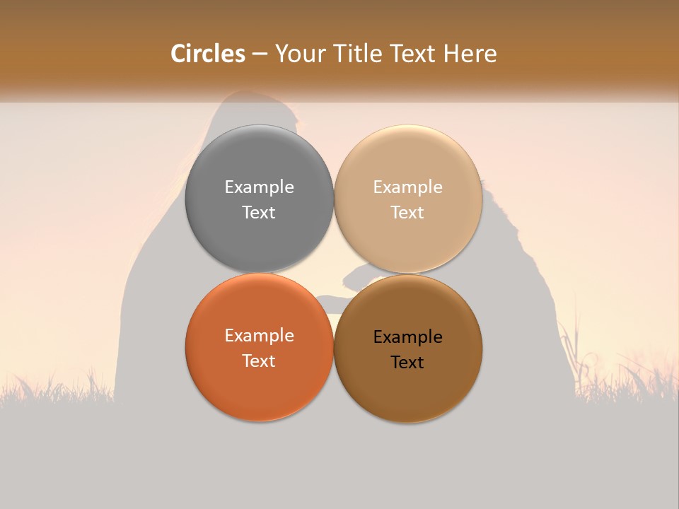 A Woman Sitting Next To A Dog On Top Of A Field PowerPoint Template