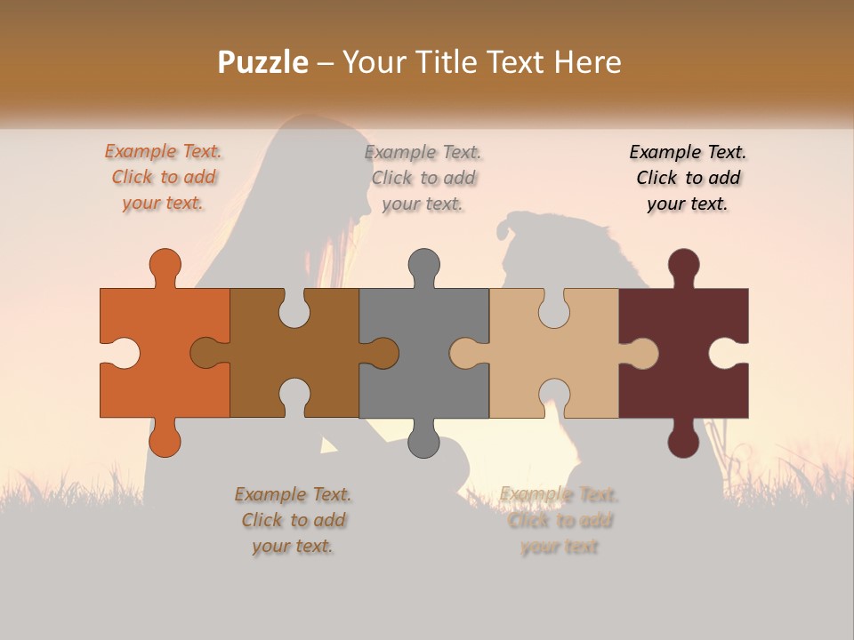 A Woman Sitting Next To A Dog On Top Of A Field PowerPoint Template