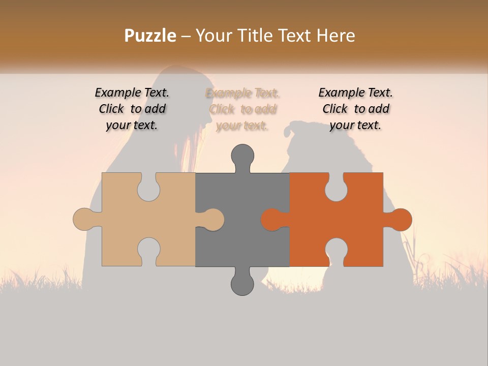 A Woman Sitting Next To A Dog On Top Of A Field PowerPoint Template