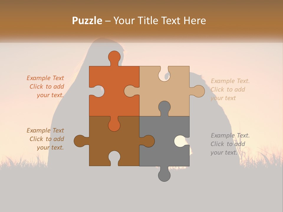 A Woman Sitting Next To A Dog On Top Of A Field PowerPoint Template