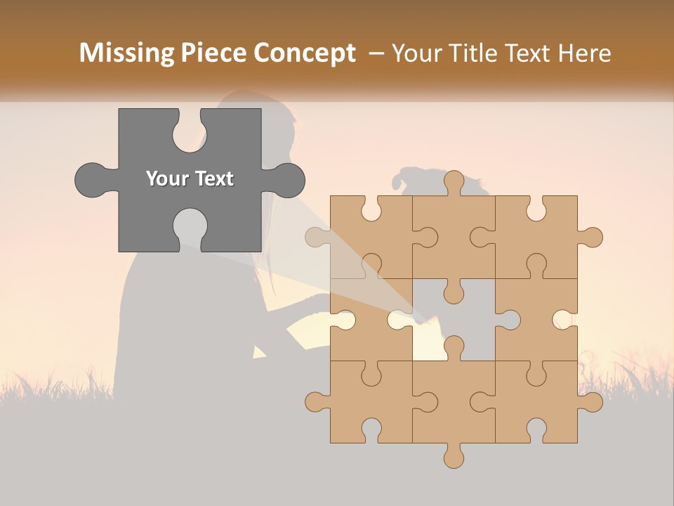 A Woman Sitting Next To A Dog On Top Of A Field PowerPoint Template