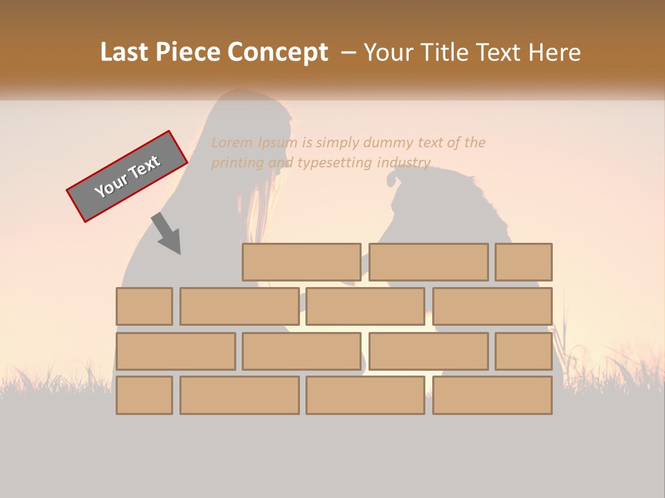 A Woman Sitting Next To A Dog On Top Of A Field PowerPoint Template