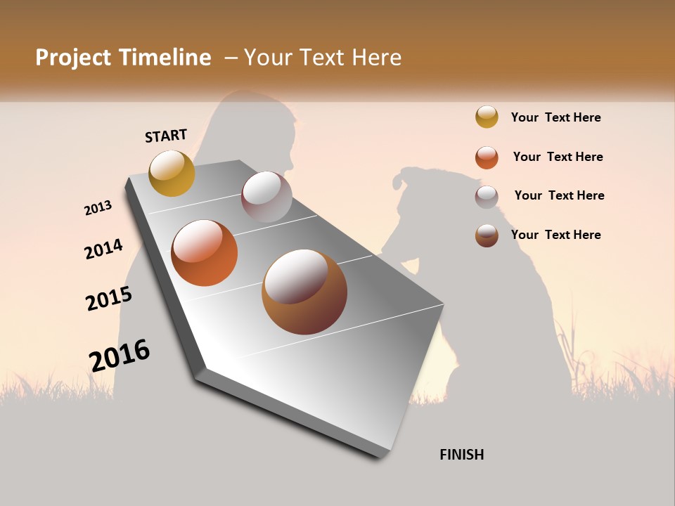 A Woman Sitting Next To A Dog On Top Of A Field PowerPoint Template