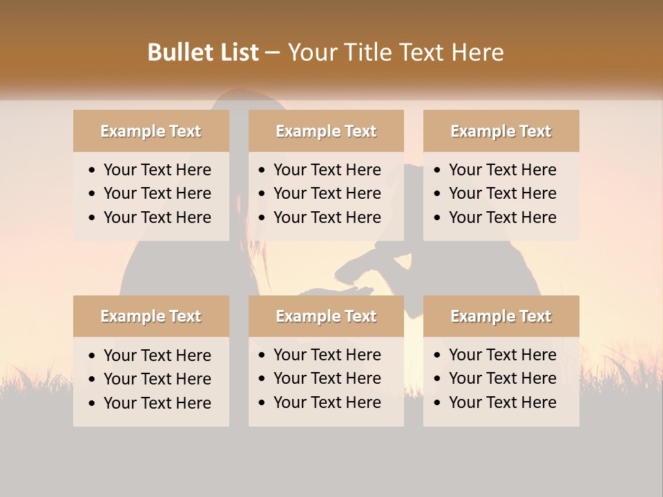 A Woman Sitting Next To A Dog On Top Of A Field PowerPoint Template