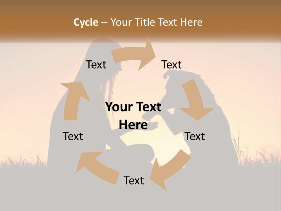 A Woman Sitting Next To A Dog On Top Of A Field PowerPoint Template