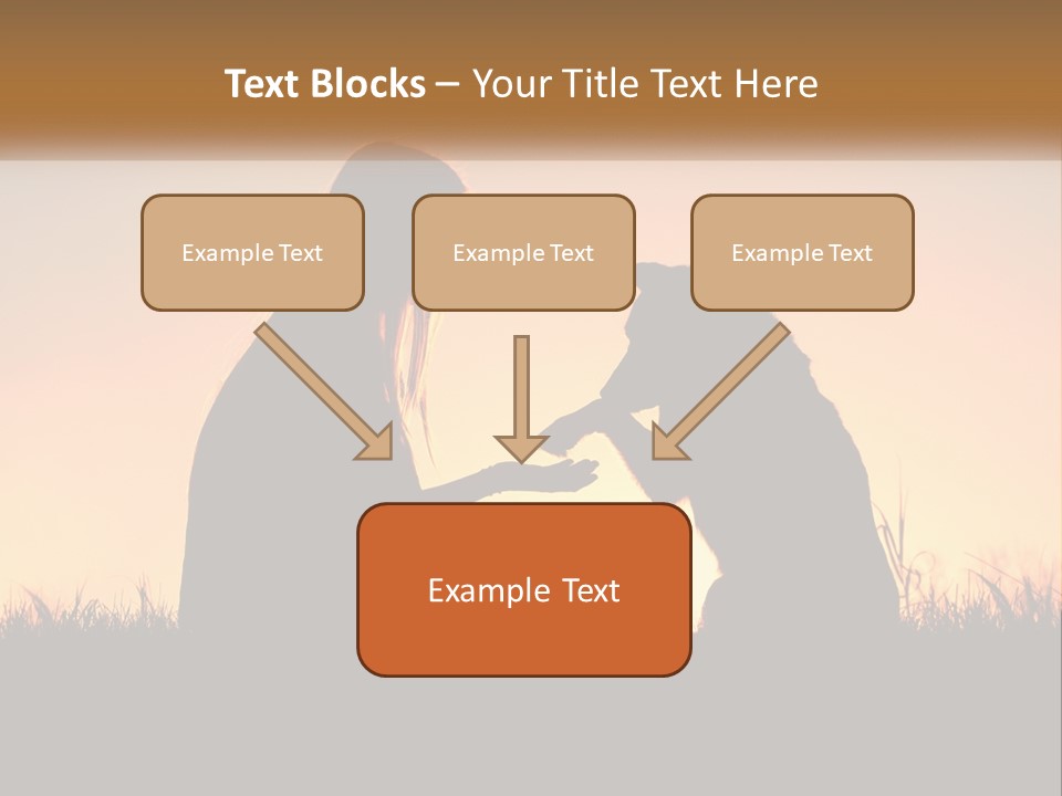 A Woman Sitting Next To A Dog On Top Of A Field PowerPoint Template