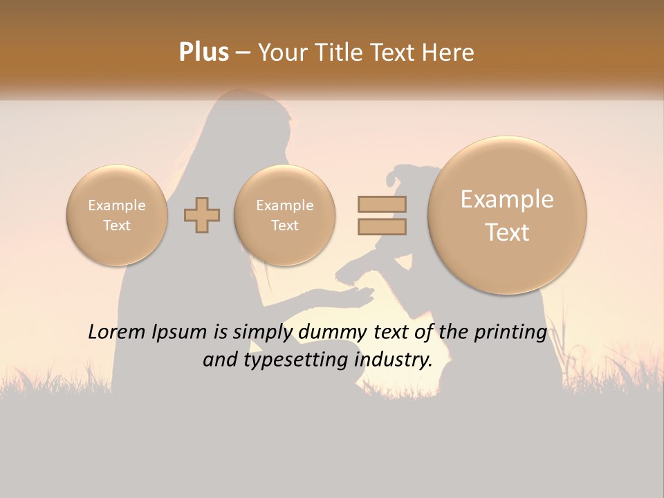 A Woman Sitting Next To A Dog On Top Of A Field PowerPoint Template