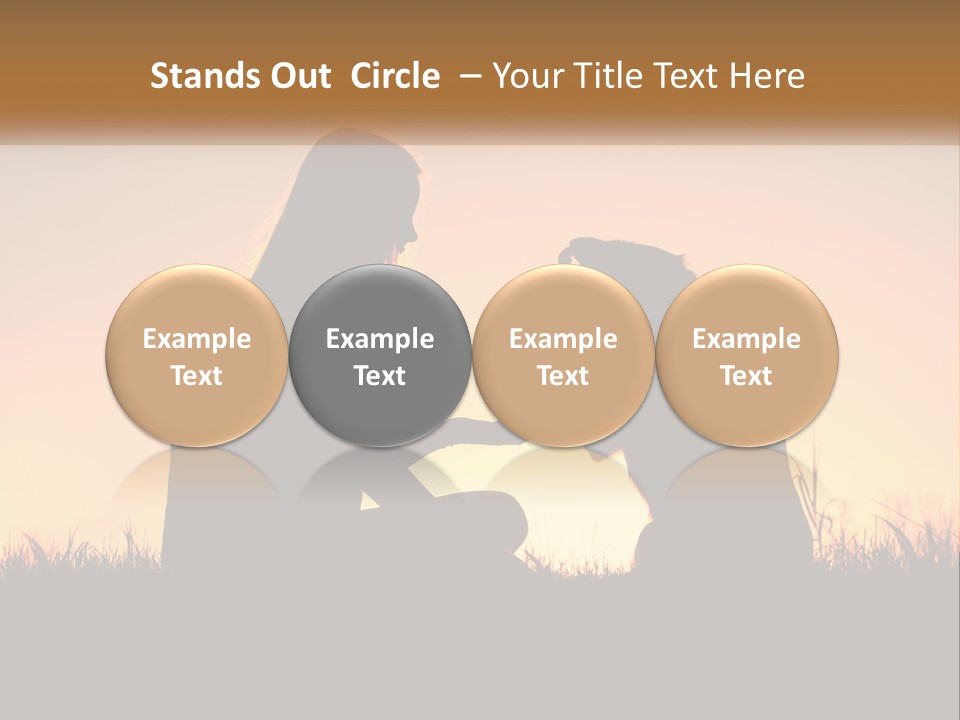 A Woman Sitting Next To A Dog On Top Of A Field PowerPoint Template