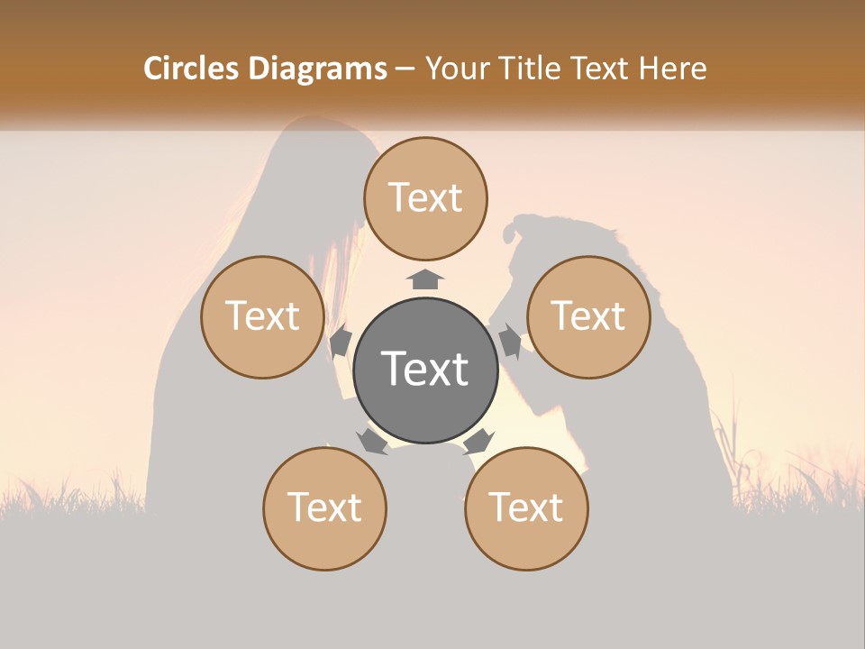 A Woman Sitting Next To A Dog On Top Of A Field PowerPoint Template