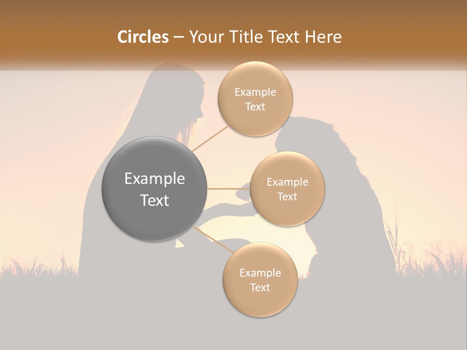 A Woman Sitting Next To A Dog On Top Of A Field PowerPoint Template