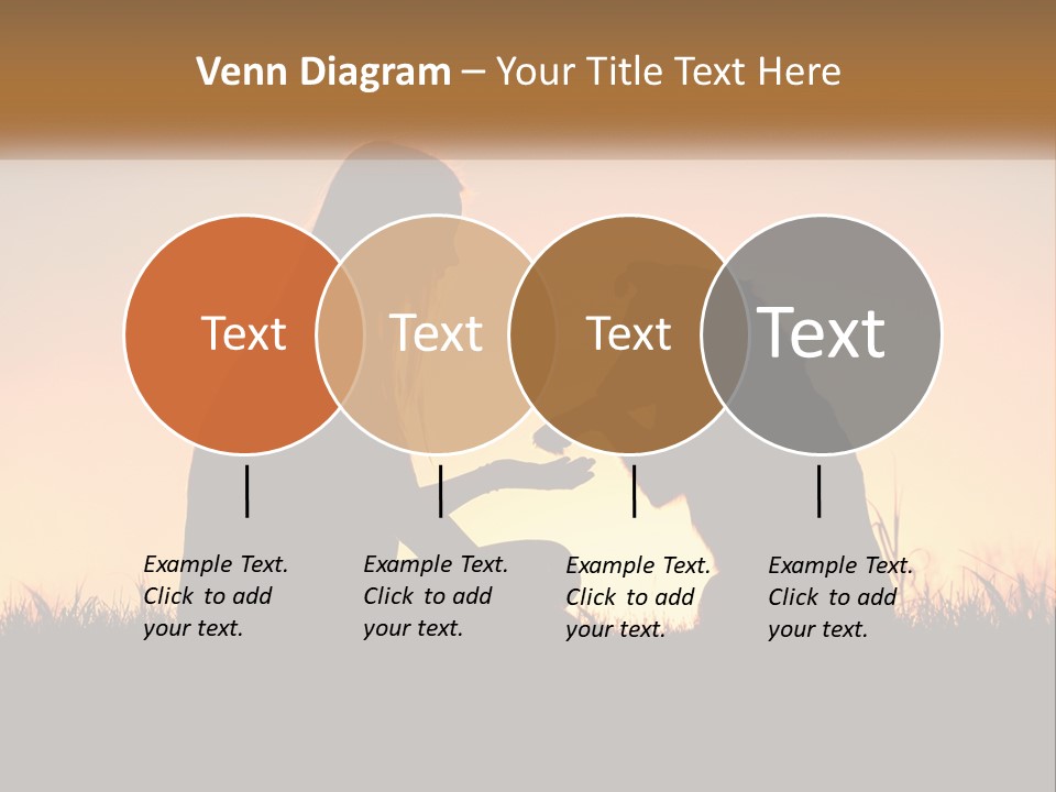 A Woman Sitting Next To A Dog On Top Of A Field PowerPoint Template