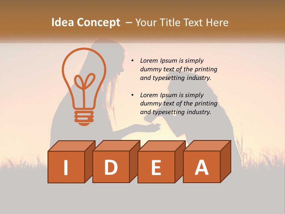 A Woman Sitting Next To A Dog On Top Of A Field PowerPoint Template