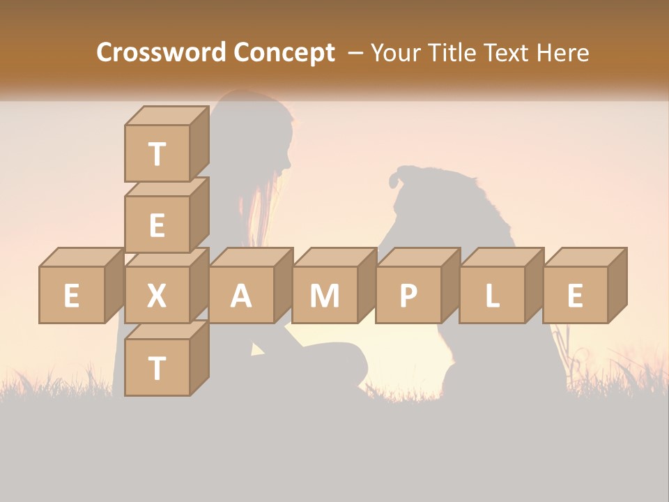 A Woman Sitting Next To A Dog On Top Of A Field PowerPoint Template