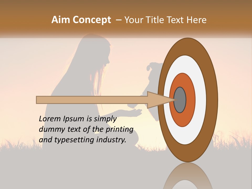 A Woman Sitting Next To A Dog On Top Of A Field PowerPoint Template