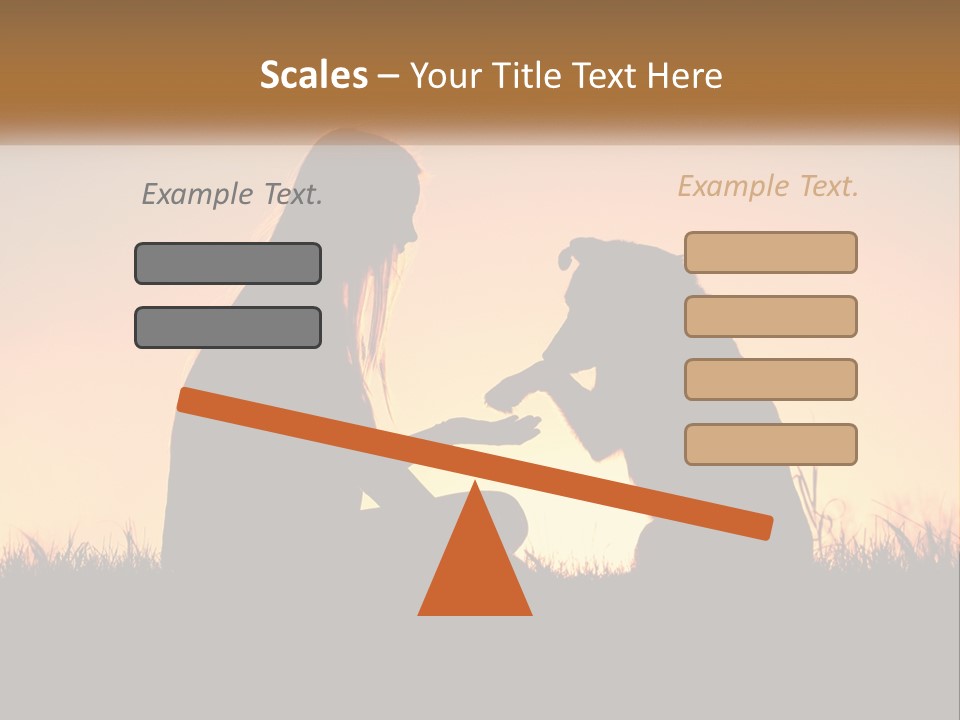 A Woman Sitting Next To A Dog On Top Of A Field PowerPoint Template