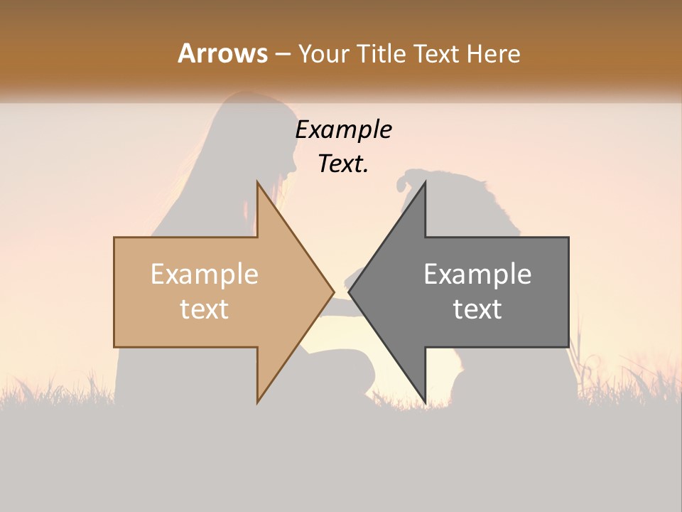 A Woman Sitting Next To A Dog On Top Of A Field PowerPoint Template